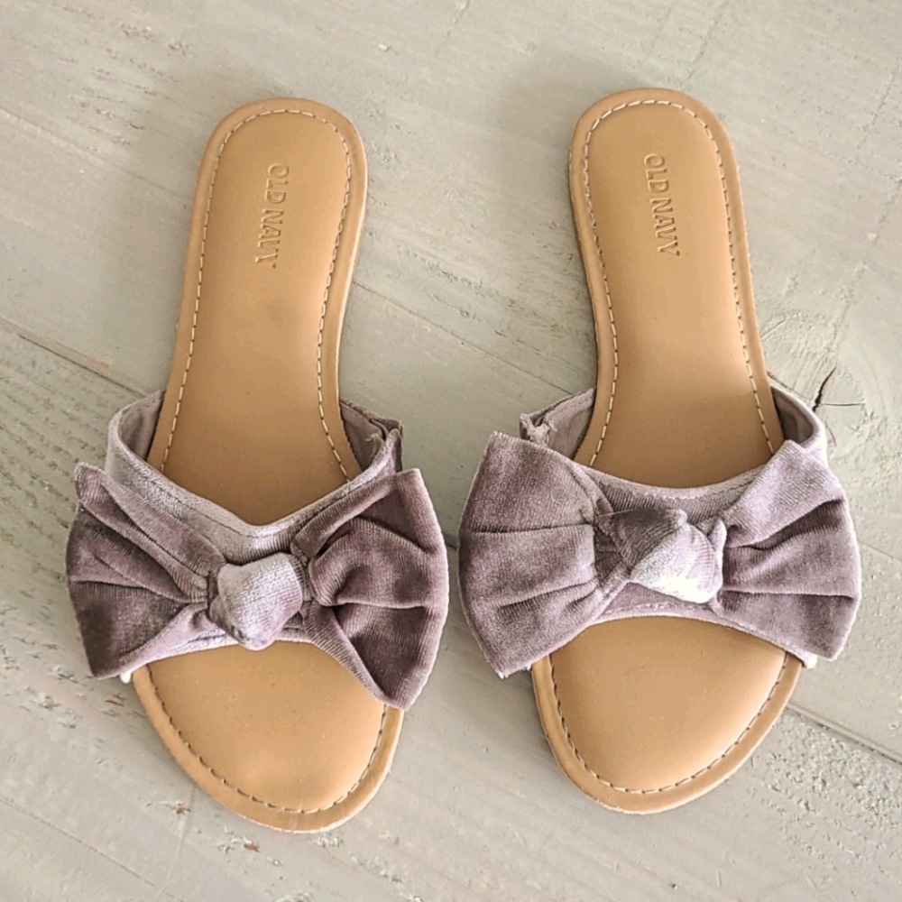 Velvet bow Sandals